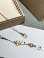 Bulgari classic small fan necklace with diamonds and turquoise Premium - Image 5