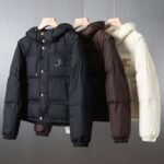 Celine down jacket solid color detachable sleeves hooded down long sleeve jacket