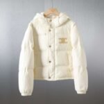 Celine down jacket solid color detachable sleeves hooded down long sleeve jacket - Image 6