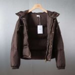 Celine down jacket solid color detachable sleeves hooded down long sleeve jacket - Image 7