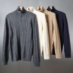 Ralph Lauren classic warhorse small logo embroidery high collar pullover half zip knitted sweater sweater