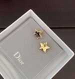 DIOR Latest black five-pointed star cd earrings premium version - Image 5