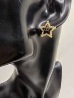DIOR Latest black five-pointed star cd earrings premium version - Image 2