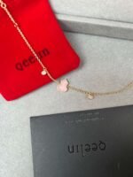 QeeLin V Gold Kirin Pink Opal Bracelet - Image 9