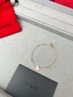 QeeLin V Gold Kirin Pink Opal Bracelet