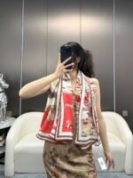 Hermès cashmere square scarf, high-end version 135x135cm