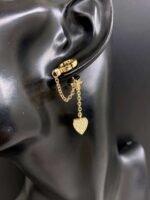 DIOR CD full diamond heart earrings