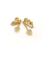 DIOR CD full diamond heart earrings - Image 2