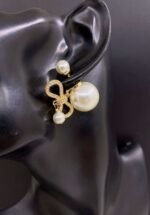 DIOR Pearl Bow Earrings Premium Edition - Image 6