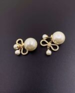 DIOR Pearl Bow Earrings Premium Edition - Image 5