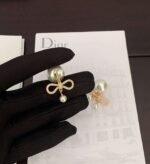 DIOR Pearl Bow Earrings Premium Edition - Image 2