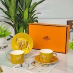 Hermès Gold Coffee Cup and Saucer Set - Image 4