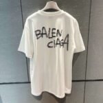 BALENCIAGA Balenciaga 25ss new graffiti short-sleeved T-shirt - Image 4