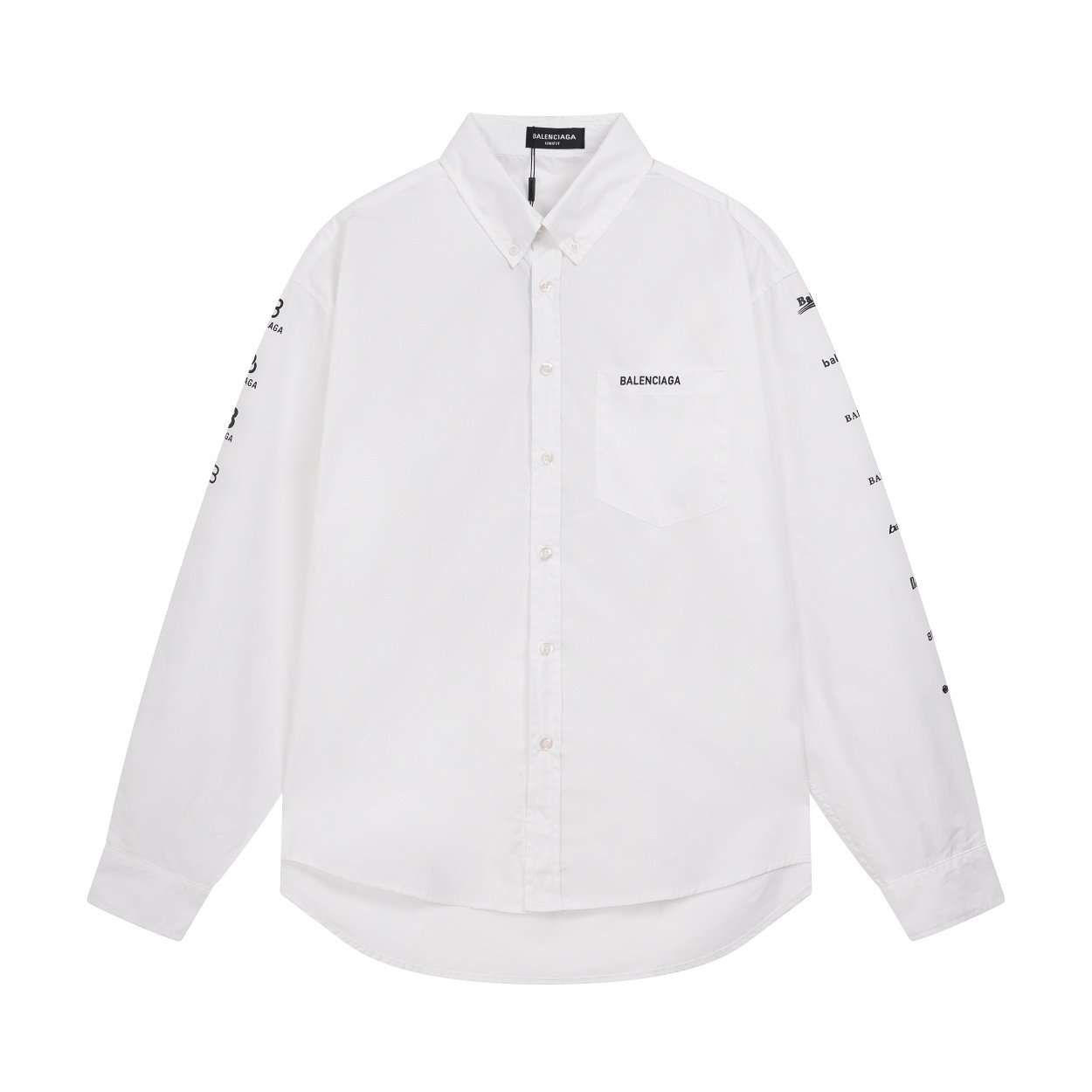 a1744472800365_3108.jpg Balenciaga classic full logo collection print single-breasted casual long-sleeved shirt - Image 1