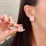 Chanel square double C stud earrings