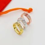 Hermes ring belt buckle Kelly ring half diamond ring sub-gold electroplating - Image 6