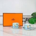 Hermès Astronaut blue coffee cup with double saucer - Image 7