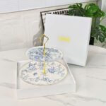 Dior tableware lucky star series bone china dinner plate double layer kebab plate 26.9×2.6cm-20.5×1.9cm - Image 8