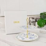 Dior tableware lucky star series bone china dinner plate double layer kebab plate 26.9×2.6cm-20.5×1.9cm - Image 7