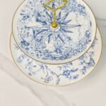 Dior tableware lucky star series bone china dinner plate double layer kebab plate 26.9×2.6cm-20.5×1.9cm - Image 3