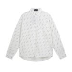 Balenciaga all-over printed logo single-breasted casual long-sleeved shirt Premium quality - Image 13