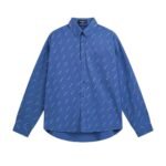 Balenciaga all-over printed logo single-breasted casual long-sleeved shirt Premium quality - Image 12