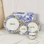 DIOR Hydrangea four-piece plate and coffee cup set bone porcelain The beginning of quality life - Image 9