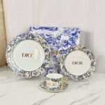 DIOR Hydrangea four-piece plate and coffee cup set bone porcelain The beginning of quality life - Image 8