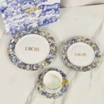 DIOR Hydrangea four-piece plate and coffee cup set bone porcelain The beginning of quality life - Image 7