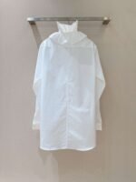 DIOR’s new minimalist combed poplin cotton small stand-up collar shirt 100% pure cotton excellent quality clothing - Image 5