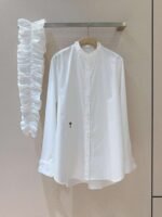 DIOR’s new minimalist combed poplin cotton small stand-up collar shirt 100% pure cotton excellent quality clothing - Image 4