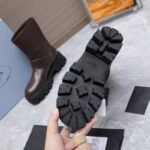 PRADA classic triangle logo winter short boots with 6cm back sole high-end leather boots - Image 12