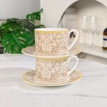 DIOR【Colorful Starry Sky】Series Brown Double Cup and Saucer - Image 2