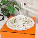 Hermès new porcelain plate set of four bone china porcelain, the beginning of a quality life - Image 7