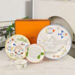 Hermès new porcelain plate set of four bone china porcelain, the beginning of a quality life