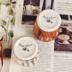 HERMES Scepter series orange and white double cup set bone porcelain material - Image 5