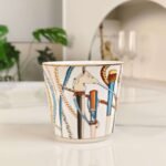 HERMES Scepter series orange and white double cup set bone porcelain material - Image 2