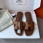 Hermès Oasis Epsom leather H sandals 1:1 material premium version 35-42