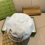 Gucci counter 1:1 baseball cap original canvas fabric + head layer cofskin - Image 5