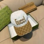 Gucci counter 1:1 baseball cap original canvas fabric + head layer cofskin - Image 2