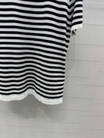 PRADA 2025 Spring and Summer Latest Striped Knitted Short Sleeve Top Wool Material T-shirt - Image 10