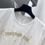 DIOR Spring/Summer new gold thread pattern embroidered short-sleeved T-shirt - Image 10