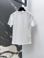 DIOR Spring/Summer new gold thread pattern embroidered short-sleeved T-shirt - Image 9