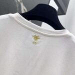 DIOR Spring/Summer new gold thread pattern embroidered short-sleeved T-shirt - Image 8