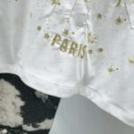 DIOR Spring/Summer new gold thread pattern embroidered short-sleeved T-shirt - Image 5