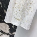 DIOR Spring/Summer new gold thread pattern embroidered short-sleeved T-shirt - Image 4