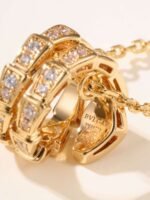 Bulgari snake bone necklace full of diamonds V gold material high quality necklace - Image 14