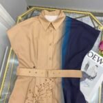 DIOR 2025 new printed lapel belted skirt (including belt) linen fabric - Image 5