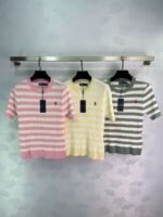 Ralph Lauren pony polo T-shirt striped knitted short sleeves Premium