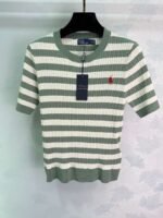 Ralph Lauren pony polo T-shirt striped knitted short sleeves Premium - Image 7